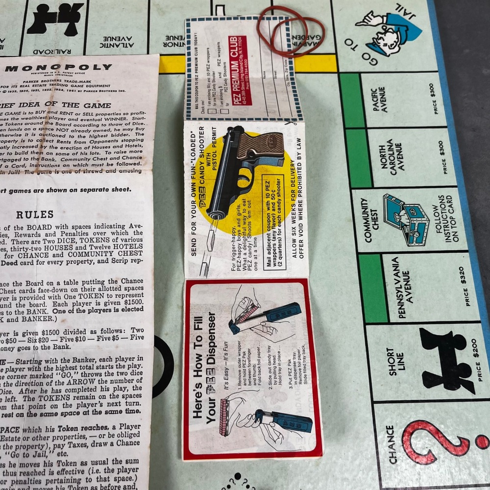 1961 Edition Monopoly Board Game Parker Brothers Real Estate Game MCM Complete! - Picture 6 of 16